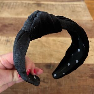 Lele Sadoughi Black Velvet Knot Headband